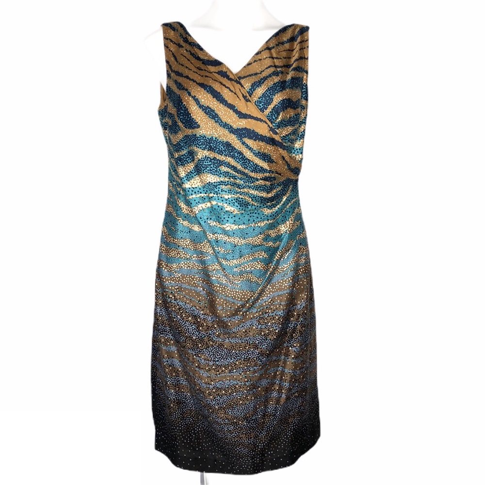 Anne Klein Multicolored Print Sleeveless Dress